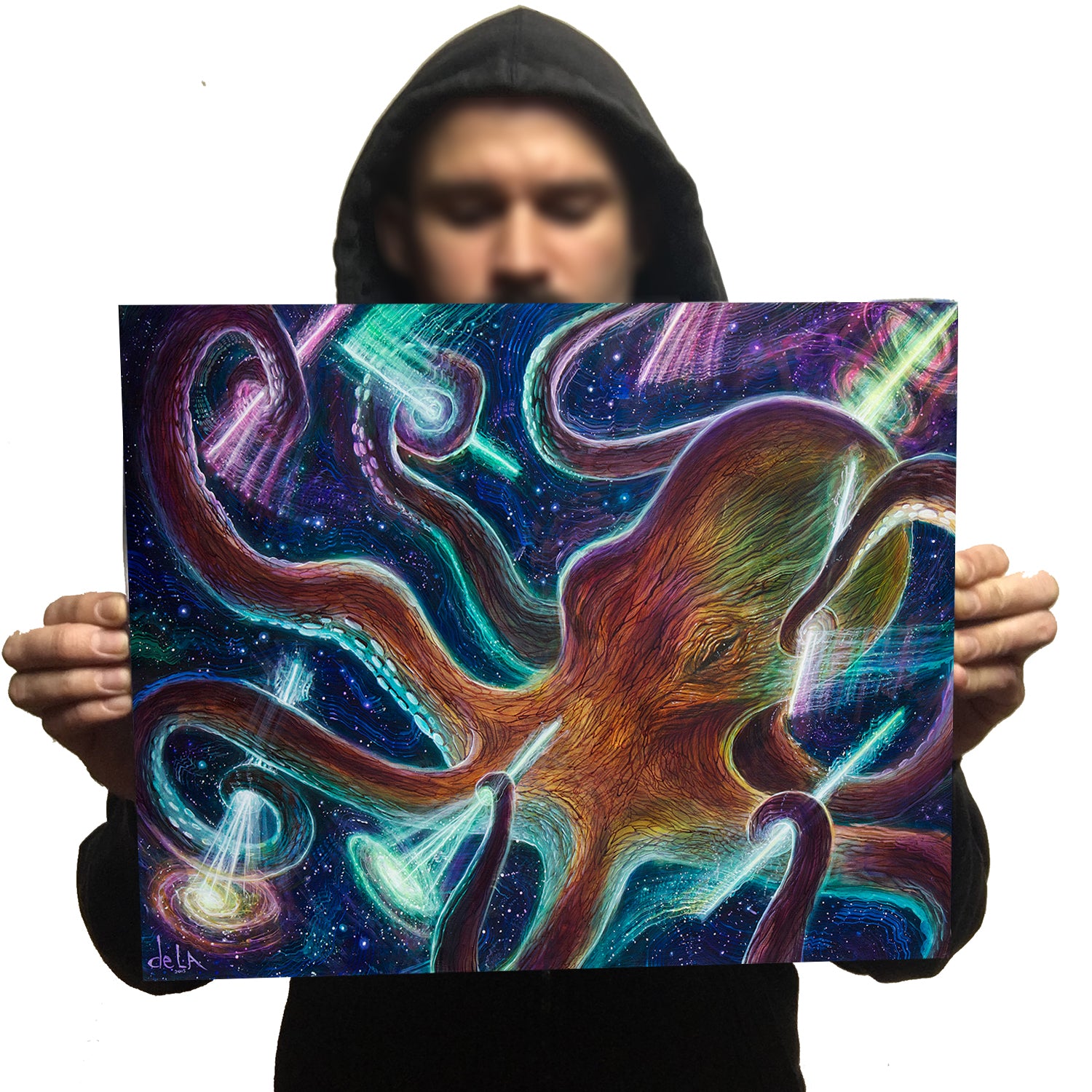 "Drummer Octopus" - Canvas Prints Only