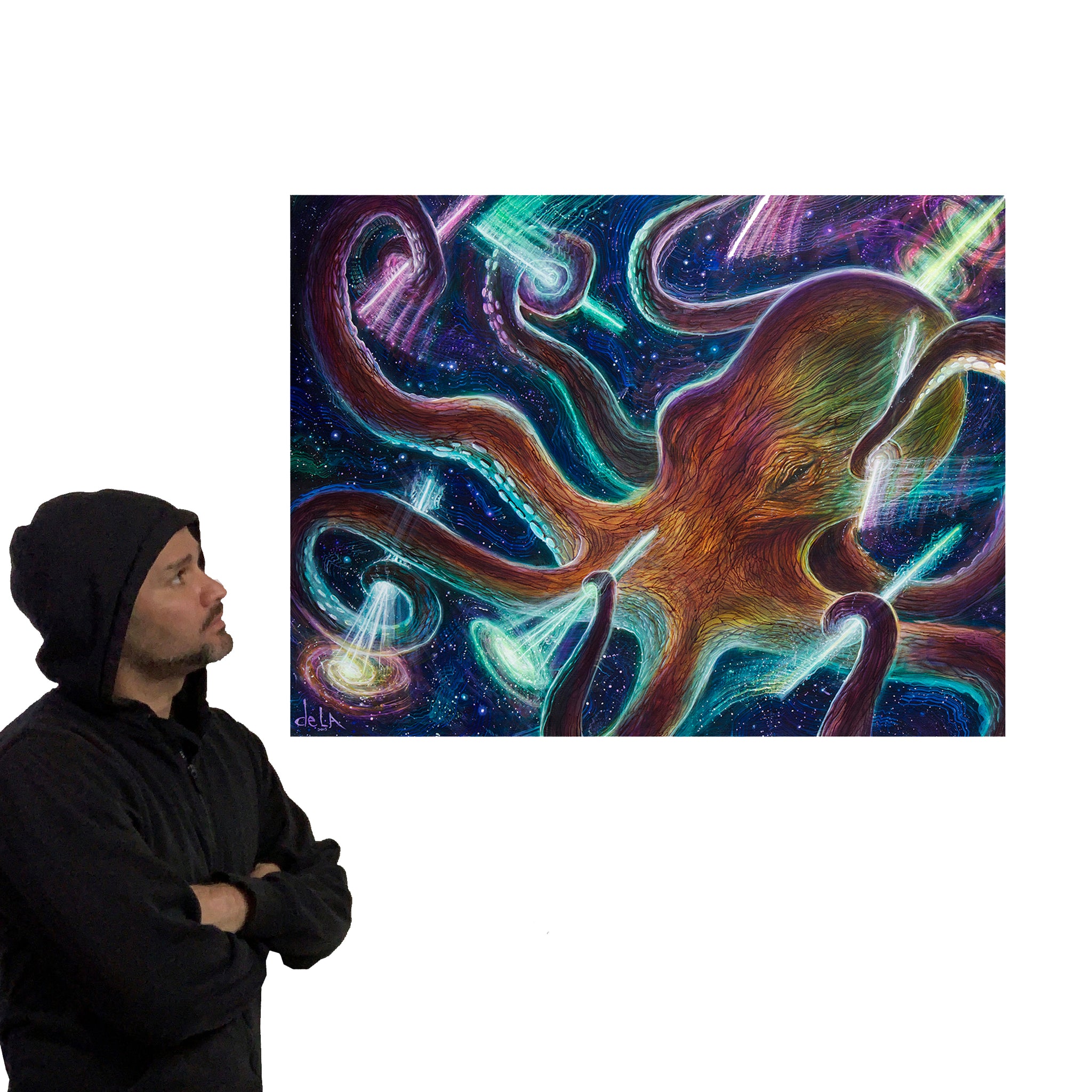 "Drummer Octopus" - Canvas Prints Only